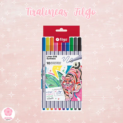 Set 10 tiralíneas de colores 0.4 Filgo 