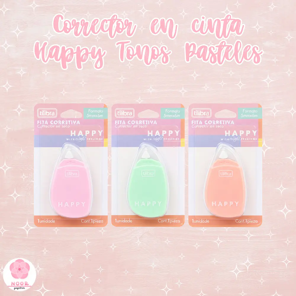 Corrector en Cinta Happy Tonos Pasteles