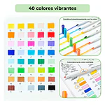 Ohuhu Pupe B Paper Friendly 40 marcadores base de agua + libro para colorear Ohuhu