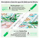 Ohuhu Pupe B Paper Friendly 40 marcadores base de agua + libro para colorear Ohuhu