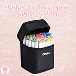 Ohuhu 48 tonos medios marcadores de alcohol + 1 blender pincel y fina