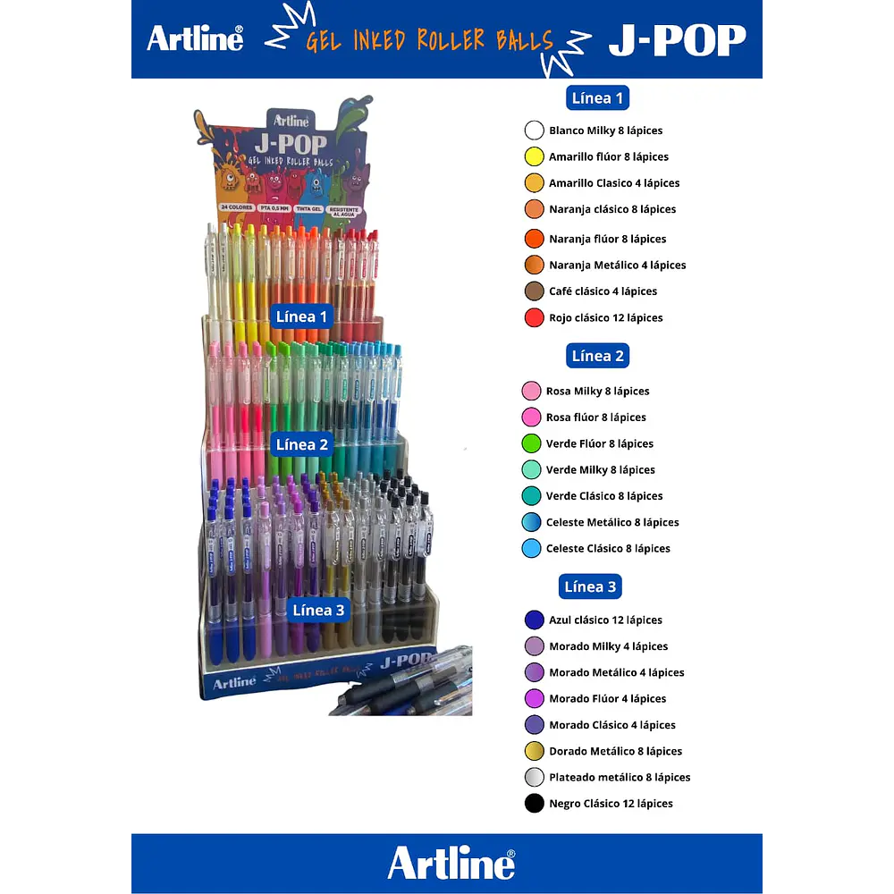 Artline J-Pop Gel Pen 0.5 por unidad 