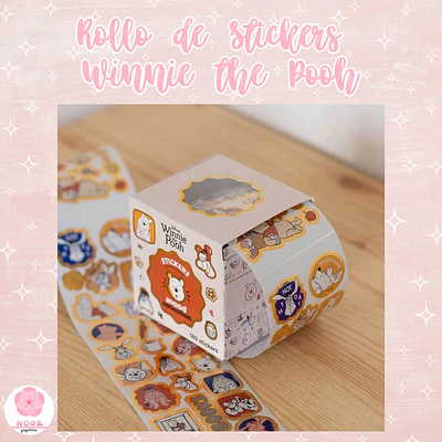 Rollo de Stickers Winnie the Pooh Wero – 180 Stickers Decorativos