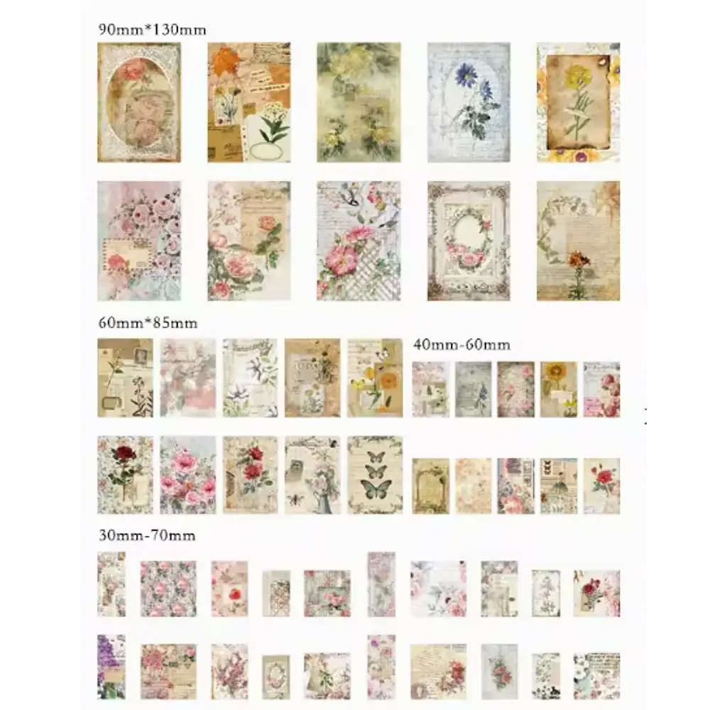 Set de Papeles Decorativos para Journaling 100 piezas