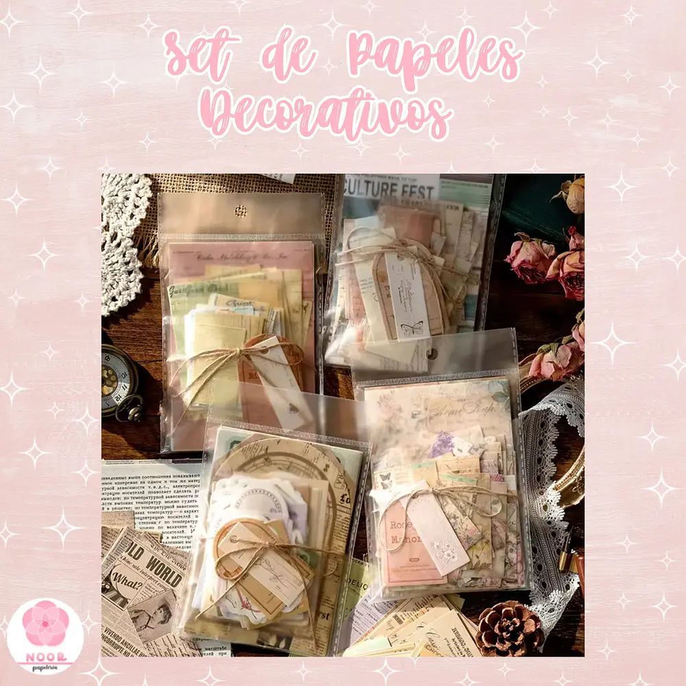 Set de Papeles Decorativos para Journaling 100 piezas