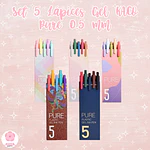 Set 5 Lápices Gel KACO Pure 0.5 mm
