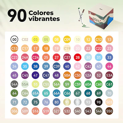 Marcadores Acrílicos Arrtx 90 Colores Punta Pincel