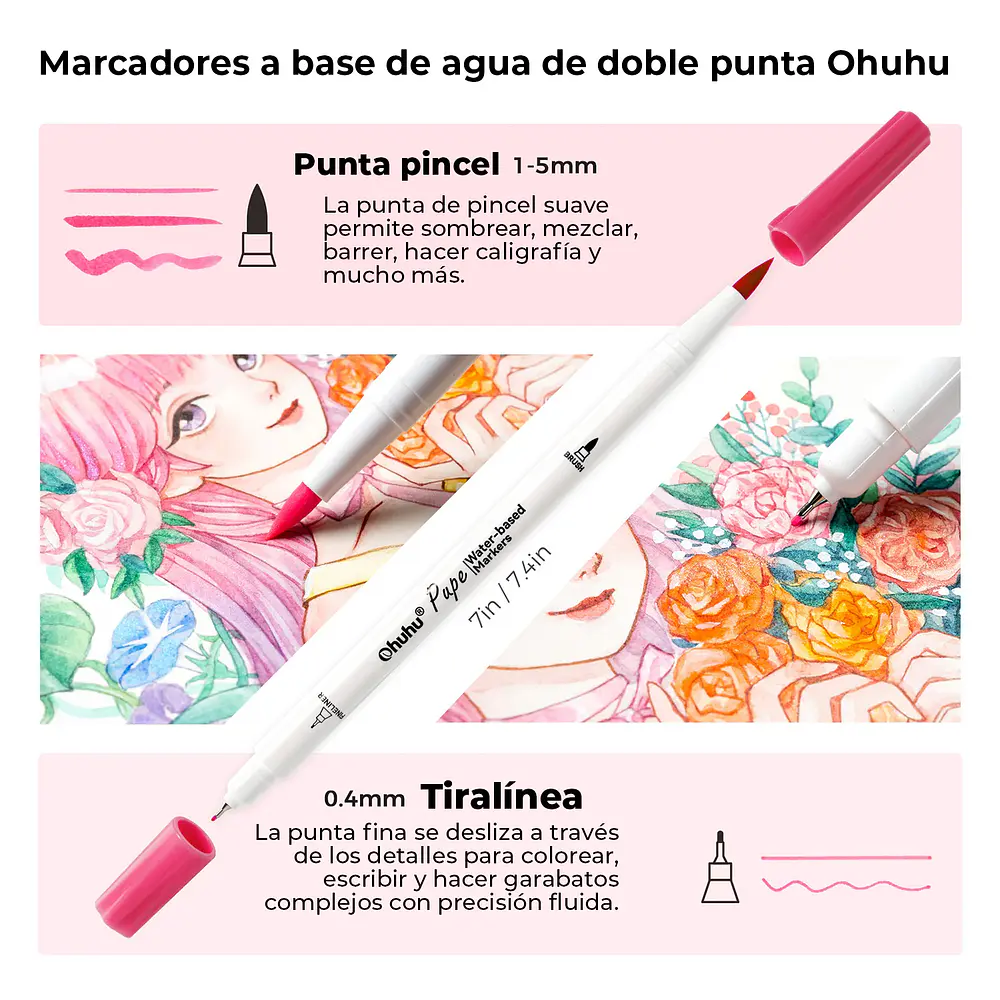 Marcadores Ohuhu Pupe Paper Friendly 120 Colores