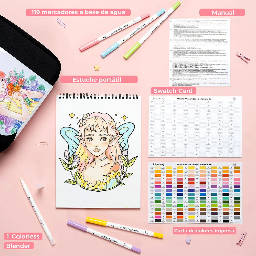Marcadores Ohuhu Pupe Paper Friendly 120 Colores