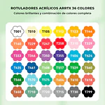 Marcadores Acrílicos Arrtx 36 Colores Punta Pincel
