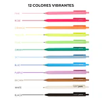 Set 12 Lápices Gel Acrílicos Retráctiles Grabie ColorFlow 0.6 mm