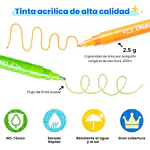 Marcadores Ohuhu Glitter Metálicos 24 Colores 0.7 mm