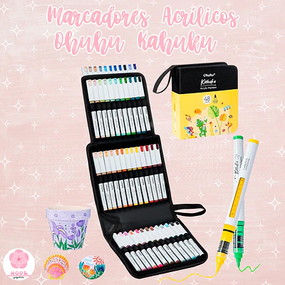 Marcadores Acrílicos Ohuhu Kahuku Direct Ink 48 Colores – Punta Bala