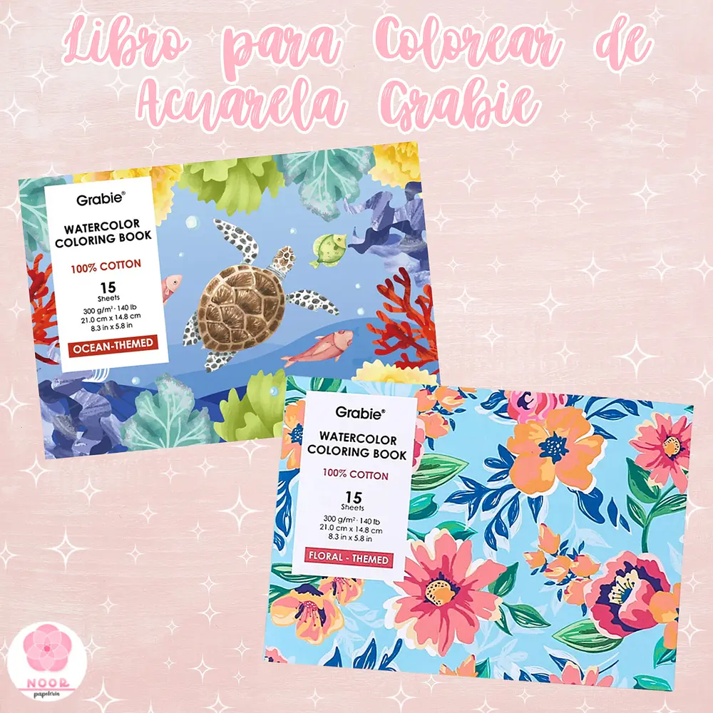 Libro para Colorear de Acuarela Grabie 100% Algodón