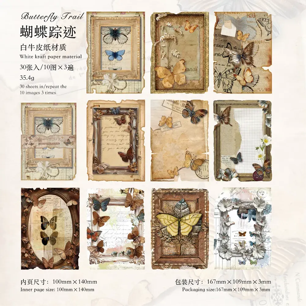 Papel Decorativo Vintage para Journaling y Scrapbooking