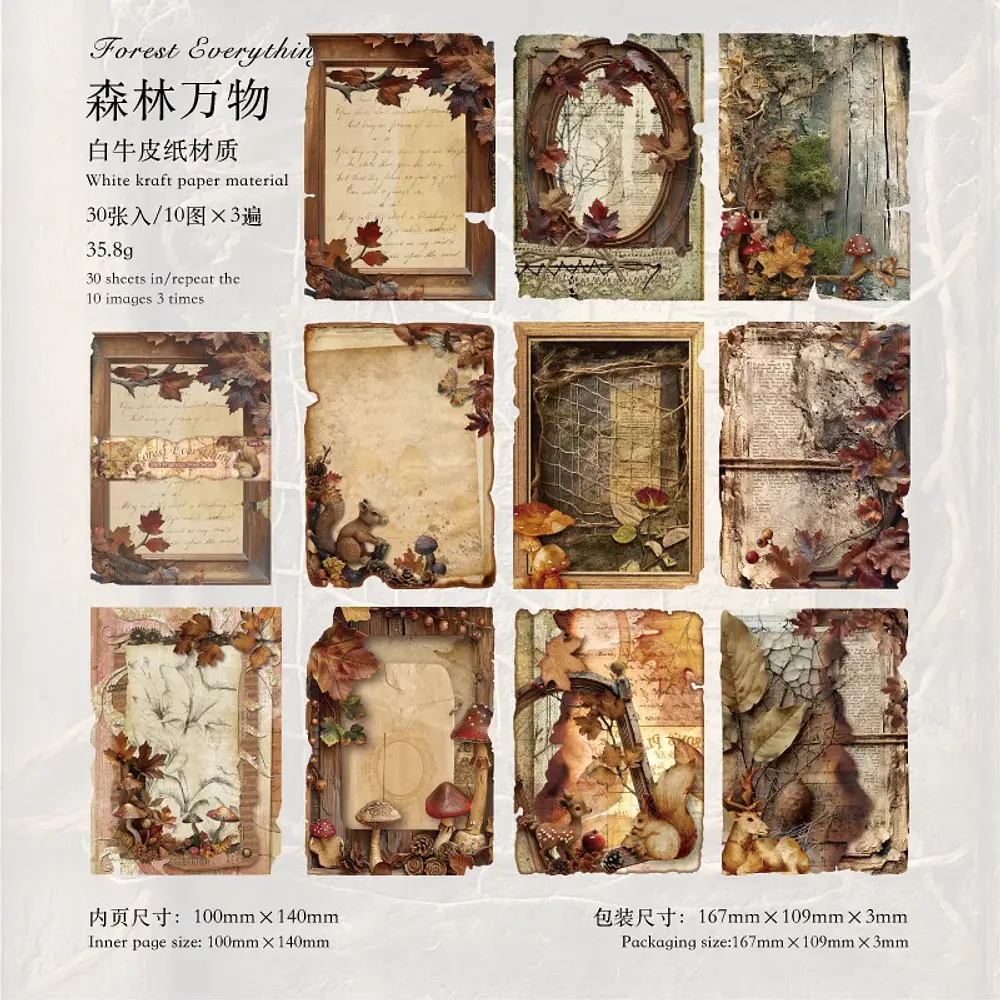 Papel Decorativo Vintage para Journaling y Scrapbooking