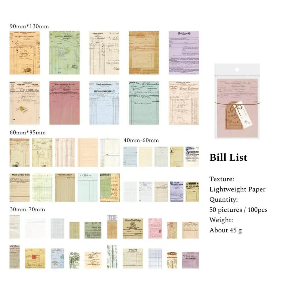 Set de Papeles Decorativos para Journaling 100 piezas