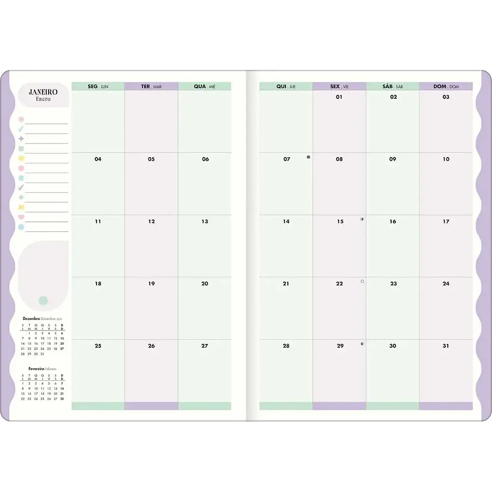 Planner Grapado Happy Tilibra 2027 