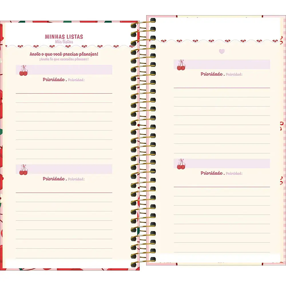 Agenda semanal de bolsillo Amarena Cherry & Bows 2027 Tilibra