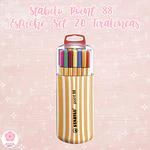 Set  20 Tiralíneas Stabilo Point 88 + Estuche