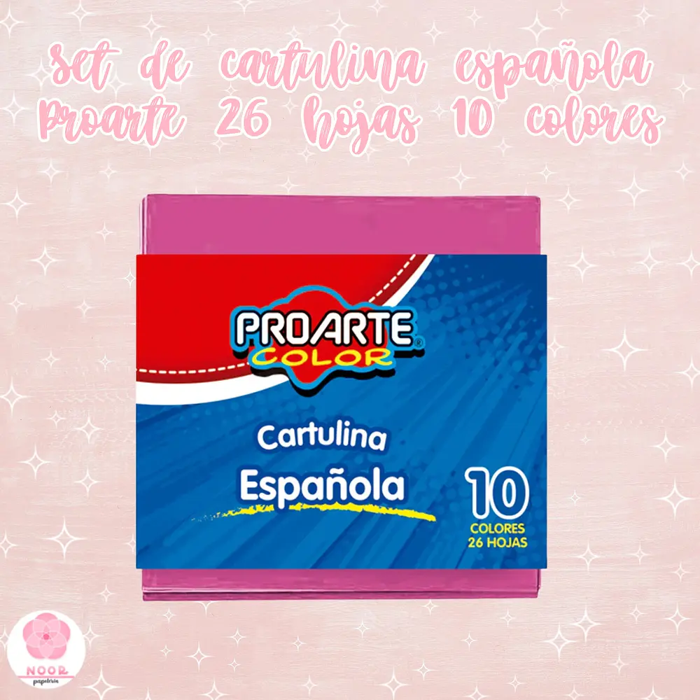 Set de cartulina española Proarte 26 hojas 10 colores