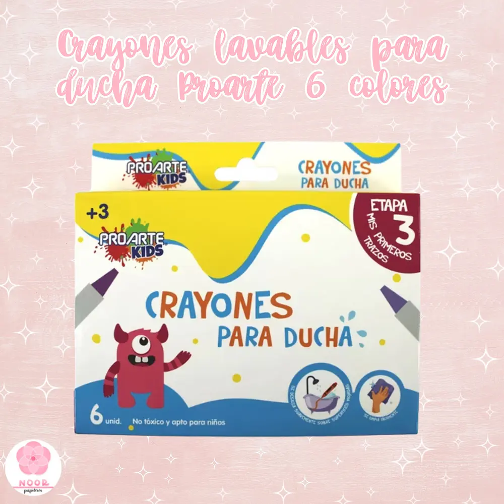 Crayones lavables para ducha Proarte 6 colores