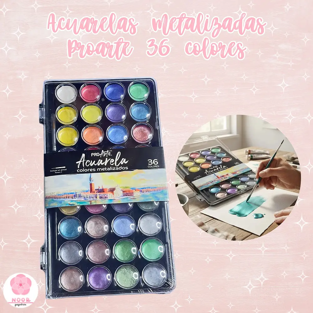 Acuarelas metalizadas Proarte 36 colores