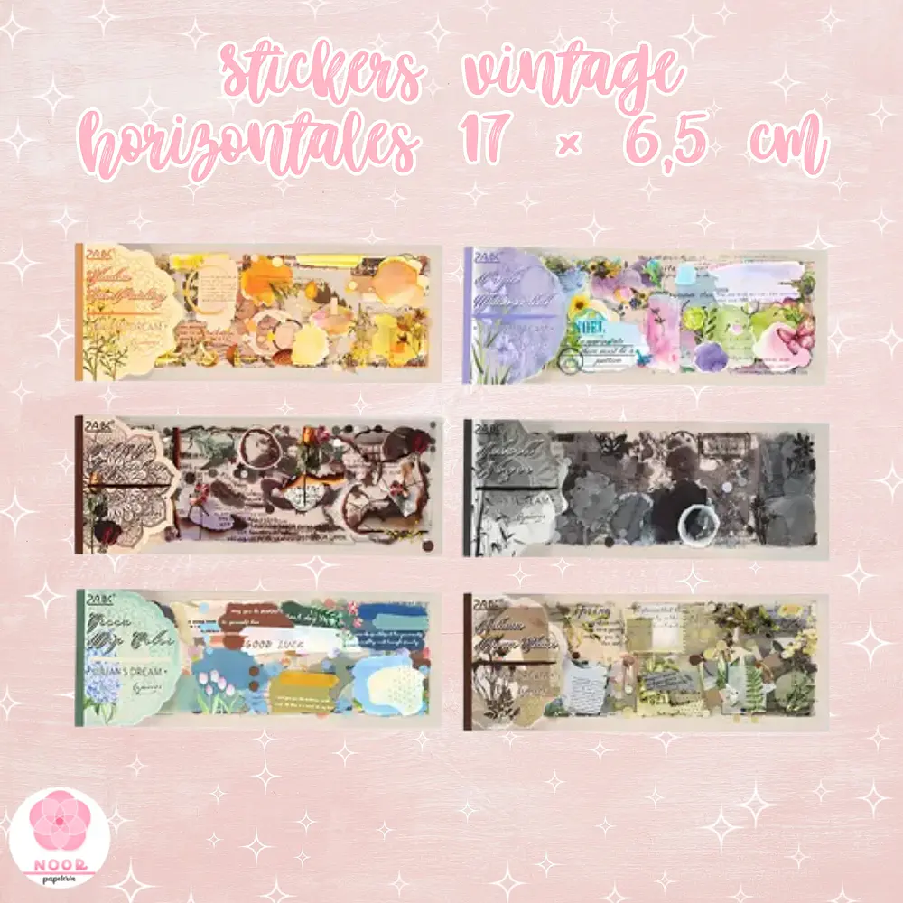 Stickers vintage horizontales 17 × 6,5 cm