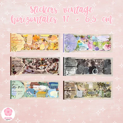 Stickers vintage horizontales 17 × 6,5 cm