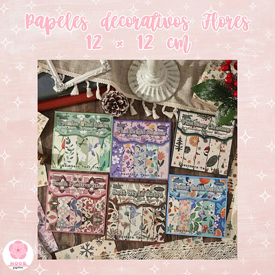 Papeles decorativos flores 12 × 12 cm