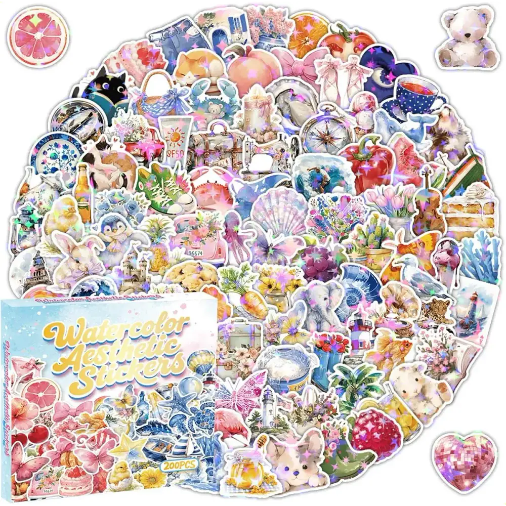 Set de 200 stickers decorativos