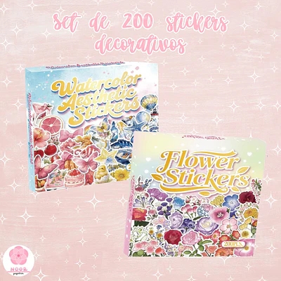 Set de 200 stickers decorativos