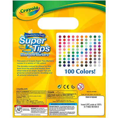 Set de 100 marcadores lavables Crayola Super Tips