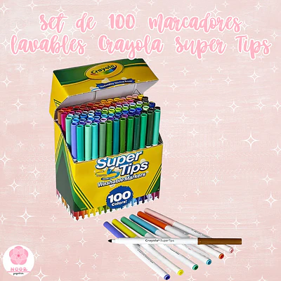 Set de 100 marcadores lavables Crayola Super Tips