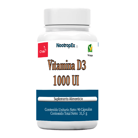 Vitamina D3 1000 UI 90 cápsulas (Envío No Incluido)