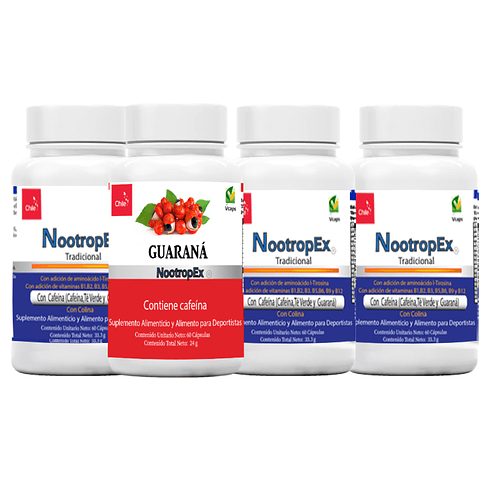 NootropEx por 4 + Guaraná 60 cápsulas