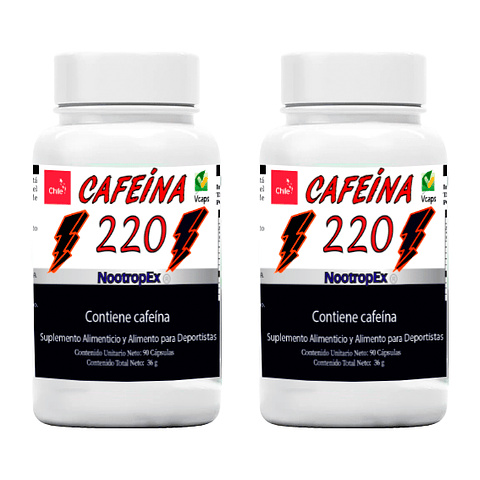 Pack x 2 CAFEÍNA 220 NootropEx  (ENVÍO NO INCLUIDO)