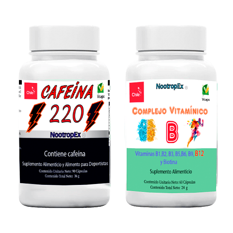 Cafeína 220 + Complejo Vitamínico B (ENVÍO NO INCLUIDO)