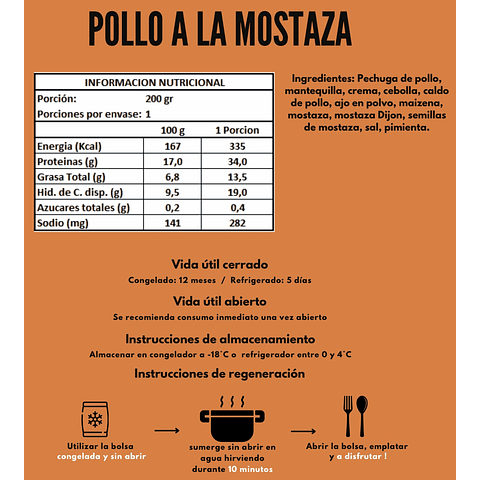 Pollo a la mostaza 200gr