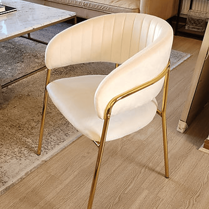 Silla North Beige Terciopelo 4