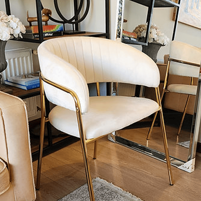 Silla North Beige Terciopelo 2