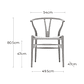Silla Wishbone Natural Estilo Escandinavo - Miniatura 2