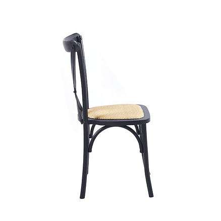 Silla Crossback Madera y Rattan Negra 3