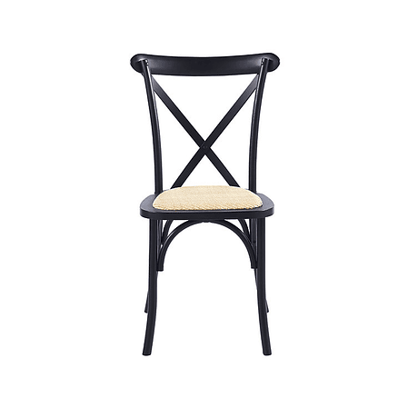 Silla Crossback Madera y Rattan Negra 2