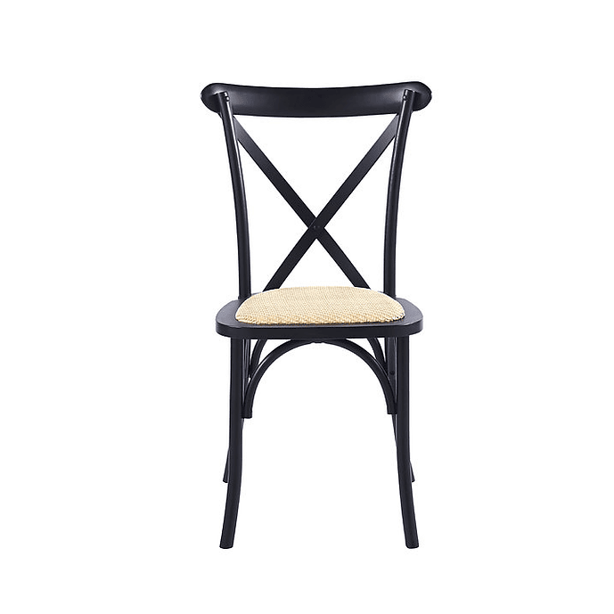 Silla Crossback Madera y Rattan Negra 2