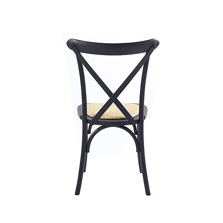 Silla Crossback Madera y Rattan Negra 4