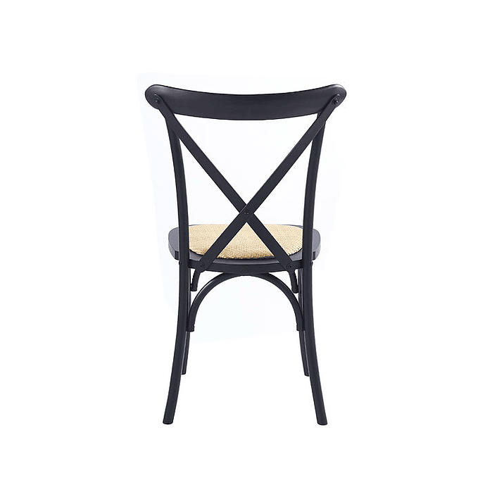 Silla Crossback Madera y Rattan Negra 4