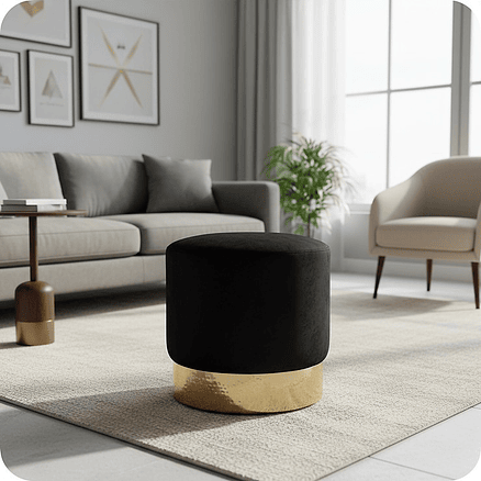 Pouf Skive Stor Black 2
