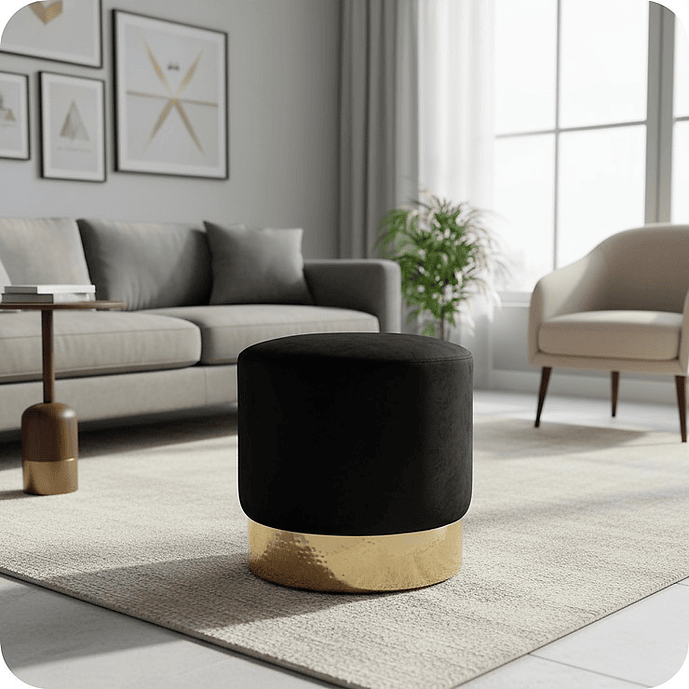 Pouf Skive Stor Black 2