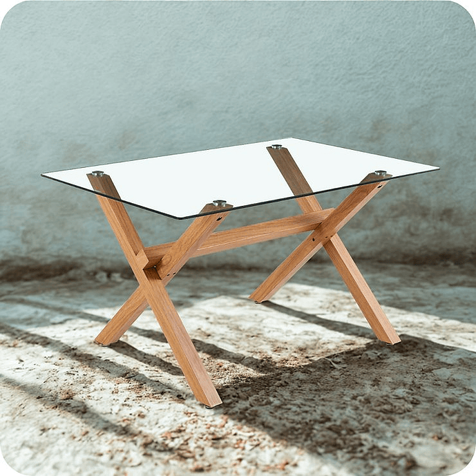 Mesa Industrial de Vidrio 140x90cm 1